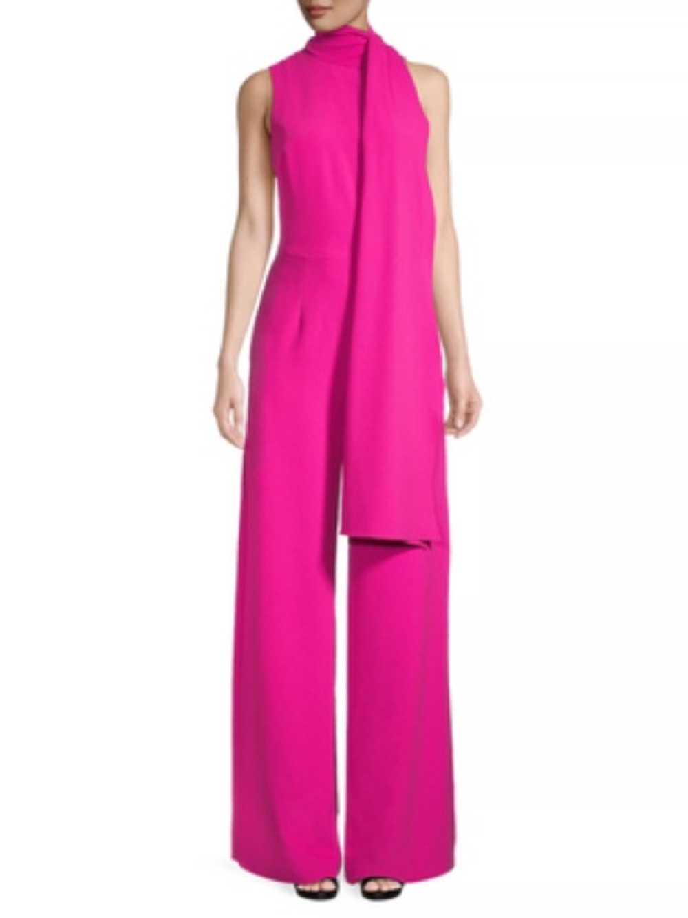 Black Halo Kynlee Halterneck Jumpsuit Sz 8 Vibrant Pink